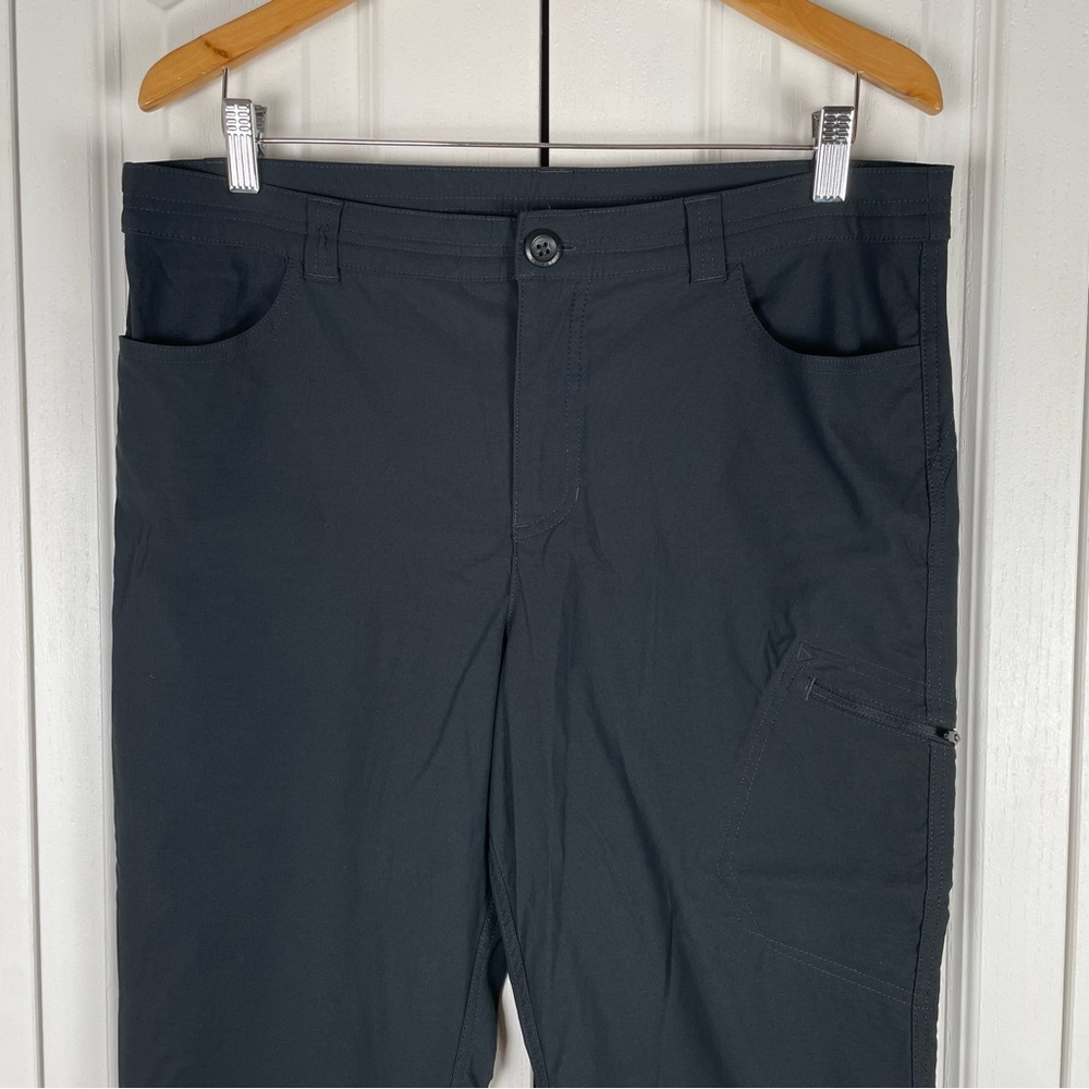 NWOT Eddie Bauer Tech Capri Pants Women’s 12 Black Utility Outdoor Hiking Cinch - Picture 2 of 16